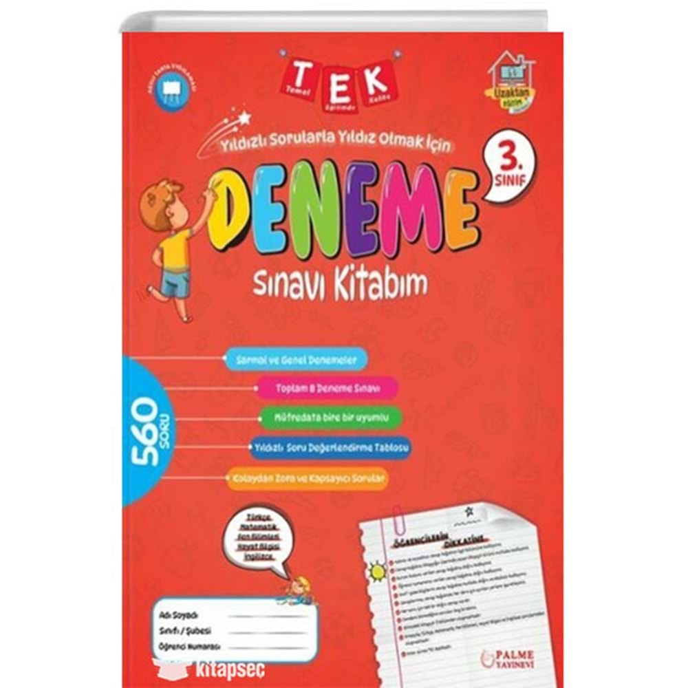 3.SINIF TEK DENEME SINAVI PALME