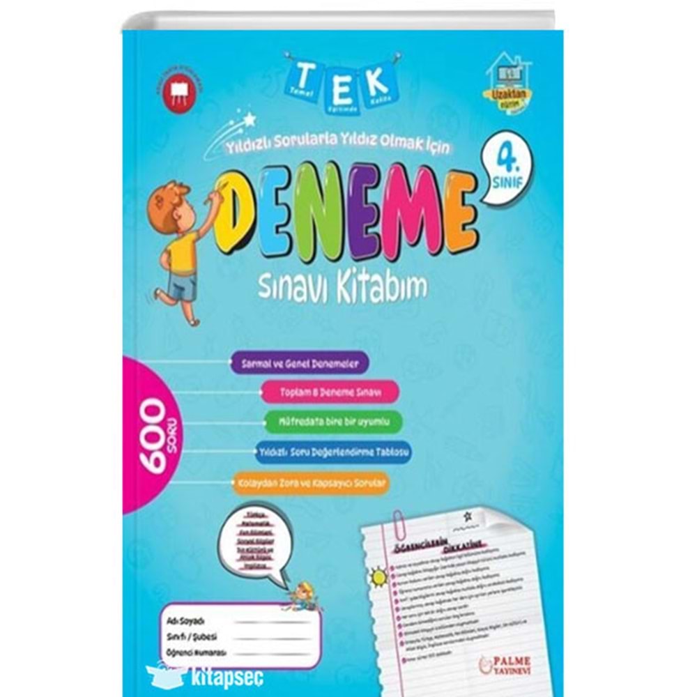 4.SINIF TEK DENEME SINAVI PALME