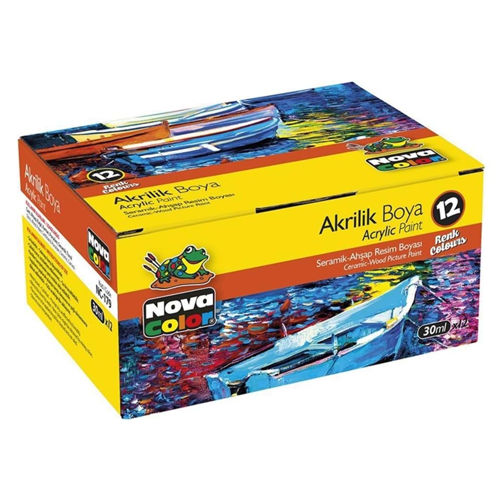 AKRİLİK BOYA 12 RENK NOVA COLOR