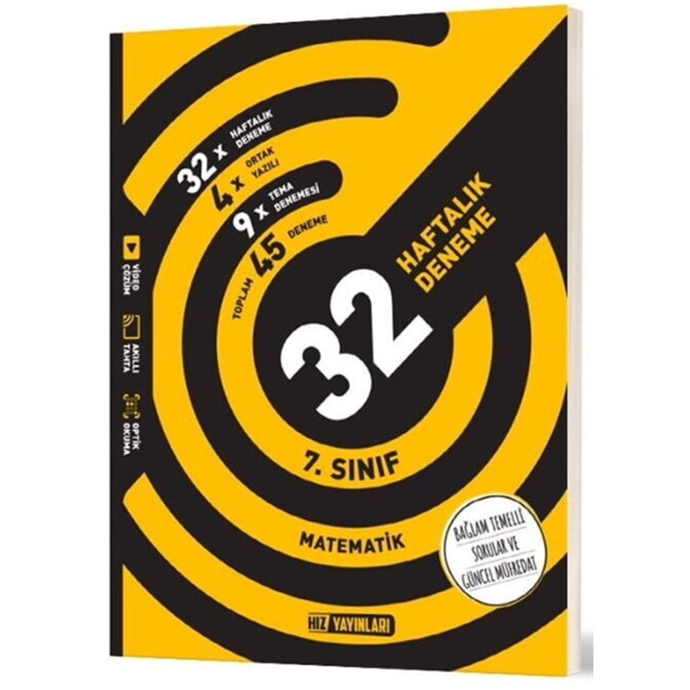 7.SINIF MATEMATİK HAFTALIK DENEME HIZ YAYINLARI