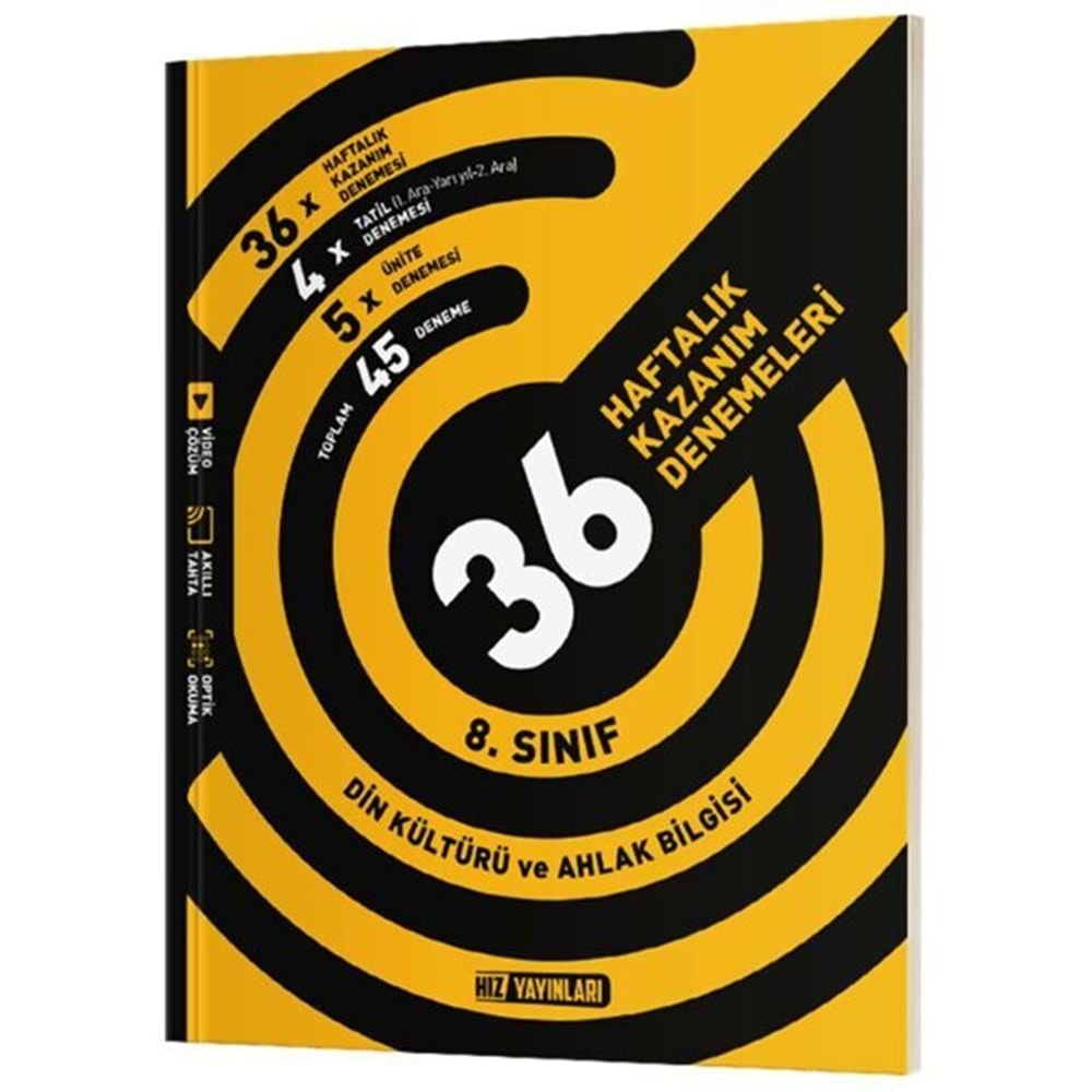 8.SINIF DİN KÜLTÜRÜ 36 HAFTALIK DENEME HIZ