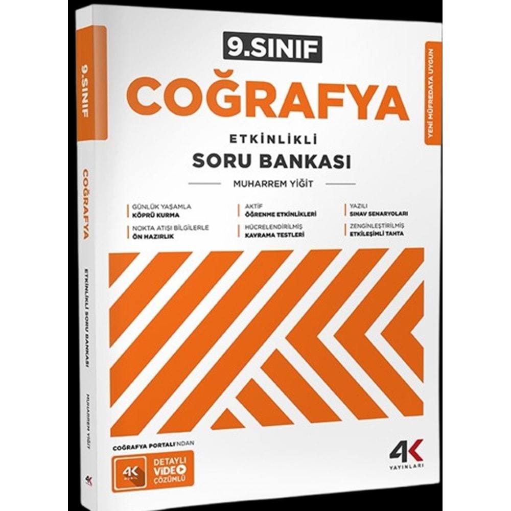 9.SINIF ETKİNLİKLİ COĞRAFYA SORU BANKASI 4K YAYINLARI