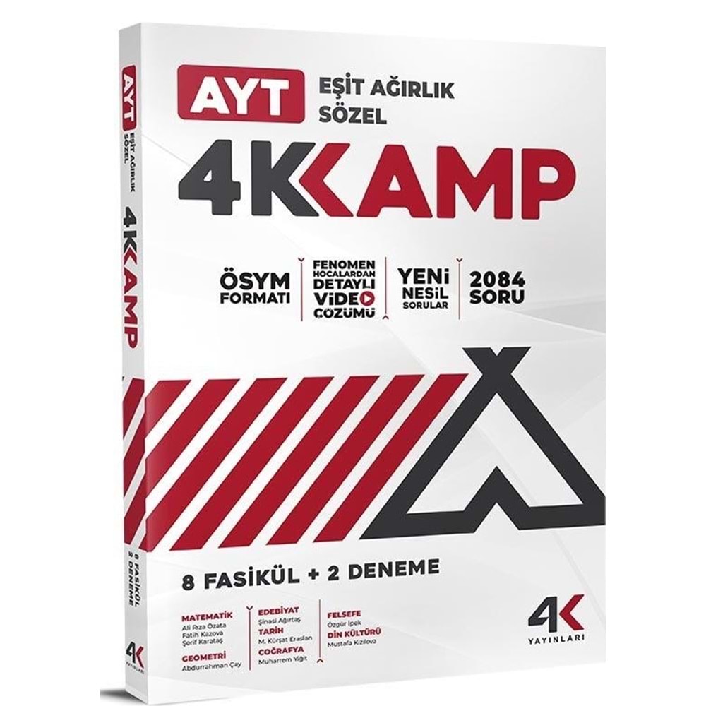AYT KAMP EŞİT AĞILIK SÖZEL 8 FASİKÜL+2 DENEME 4K YAYINLARI