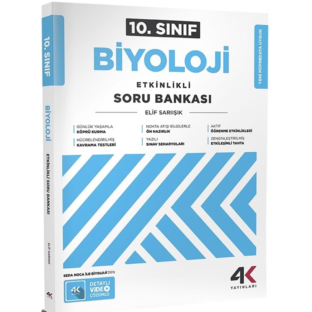 10.SINIF TAM İZLEME BİYOLOJİ SORU BANKASI 4K YAYINLARI