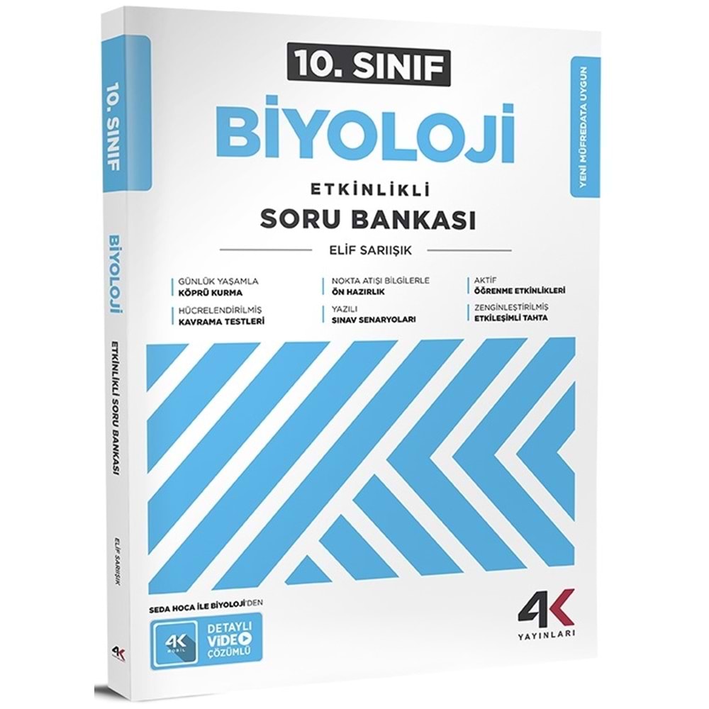 10.SINIF ETKİNLİKLİ BİYOLOJİ SORU BANKASI 4K YAYINLARI