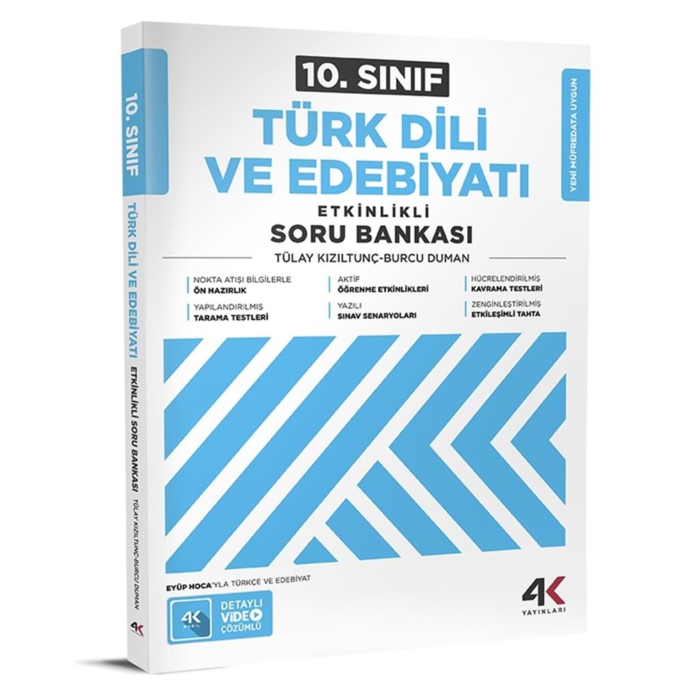 10.SINIF TAM İZLEME TÜRK DİLİ VE EDEBİYATI SORU BANKASI 4K YAYINLARI