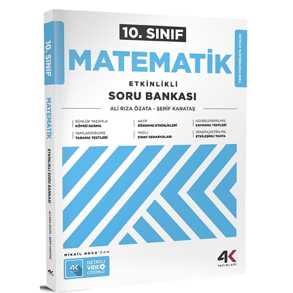 10.SINIF ETKİNLİKLİ MATEMATİK SORU BANKASI 4K YAYINLARI