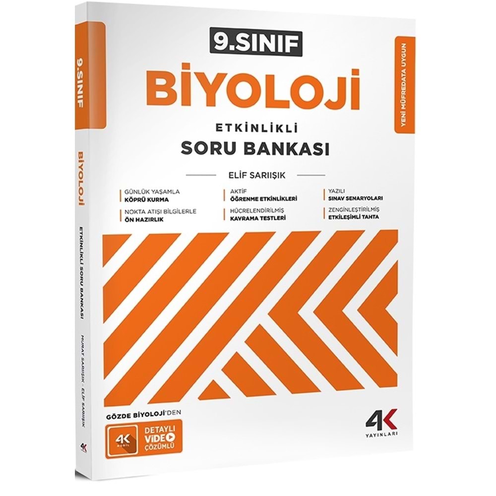 9.SINIF ETKİNLİKLİ BİYOLOJİ SORU BANKASI 4K YAYINLARI