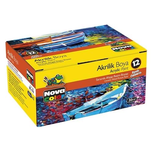 AKRİLİK BOYA 12 RENK NOVA COLOR