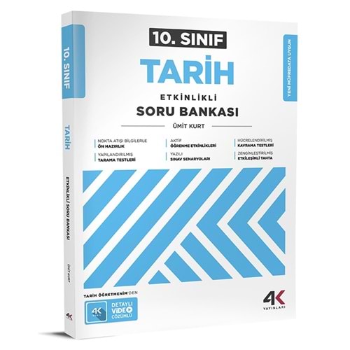 10.SINIF TAM İZLEME TARİH SORU BANKASI 4K YAYINLARI