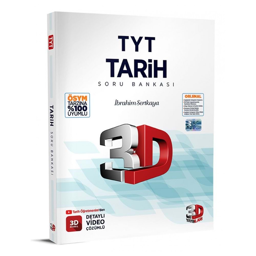 TYT TARİH SORU BANKASI 3D YAYINLARI